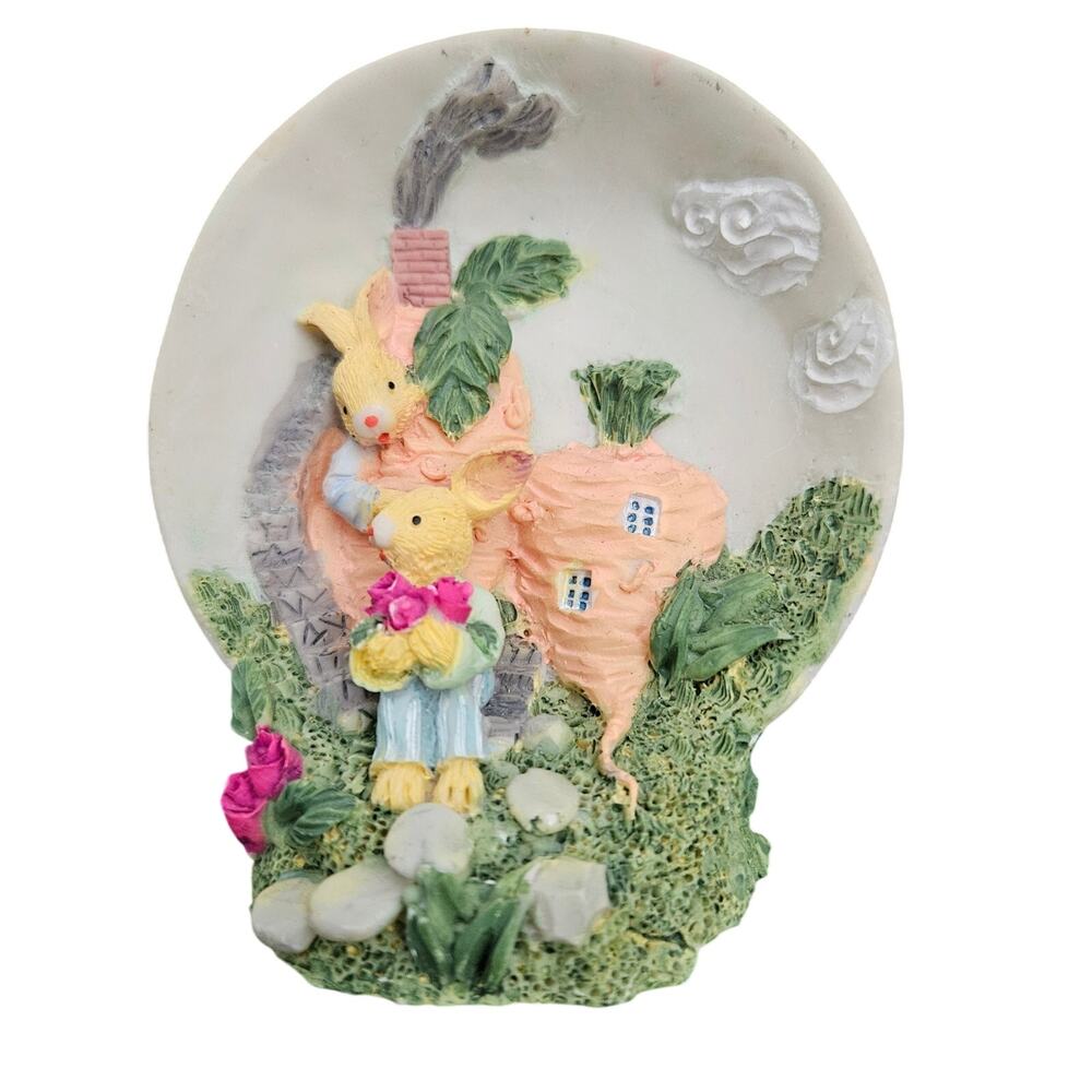 Vintage Easter Bunny Rabbit Garden Cottage Resin Figurine Spring Decor
